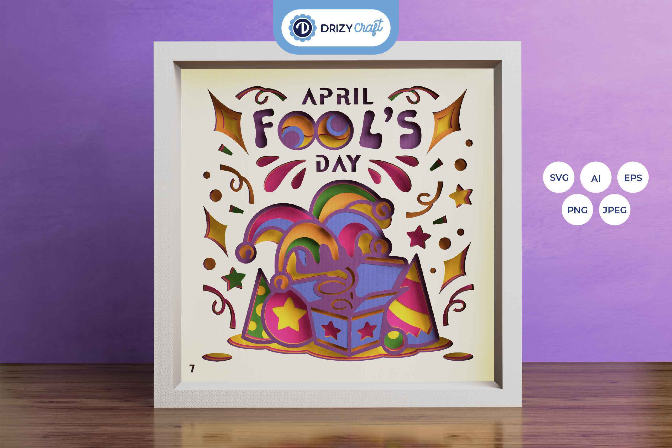 April Fools Day 3D Layered Paper Cut - April Mop 3D SVG | Drizy Craft